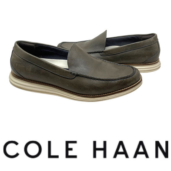 Cole Haan Originalgrand Men's Sz 10.5 Gray Venetian Loafers Leather Shoes C29698 - Picture 1 of 10